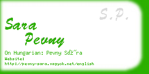 sara pevny business card